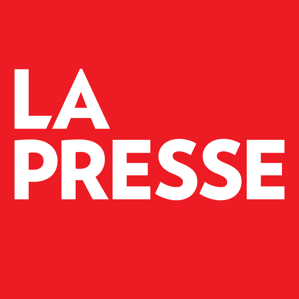 La Presse logo bold white text on a red background